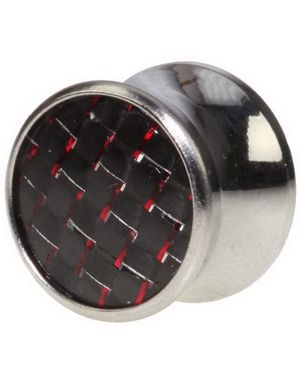 Carbon Fiber - Rød Piercing Plugg