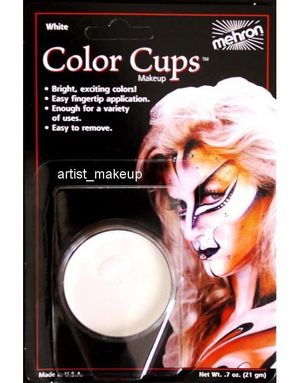 Color Cups 15 gr - Clown White Mehron Oljebasert Ansikt & Kroppssminke