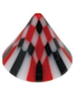 Playpoint Black/Red - 4 mm Akrylkule til 1,2 mm stang