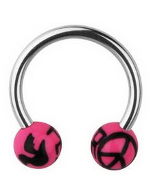Peace Øyenbrynspiercing - Pink - 1.2 x 10 mm
