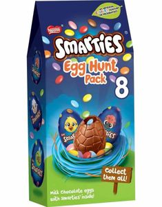 8 stk Melkesjokolade Egg Fylt med Smarties 140 gram