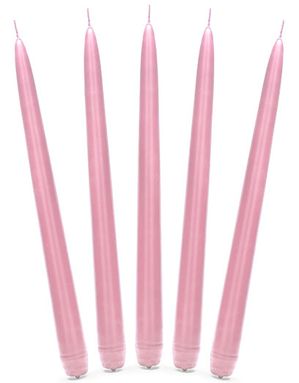 10 stk Lys Rosa Kronelys 24 cm