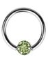 BCR Piercing with Sprakling Green Stone
