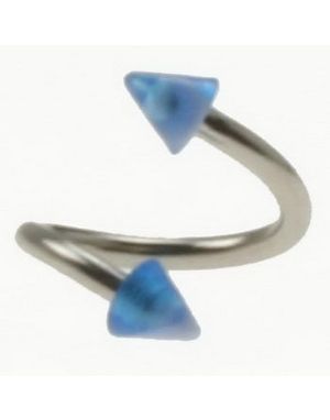 Curve Øyenbrynspiercing med Blå Spikes - 1.2 x 8 mm