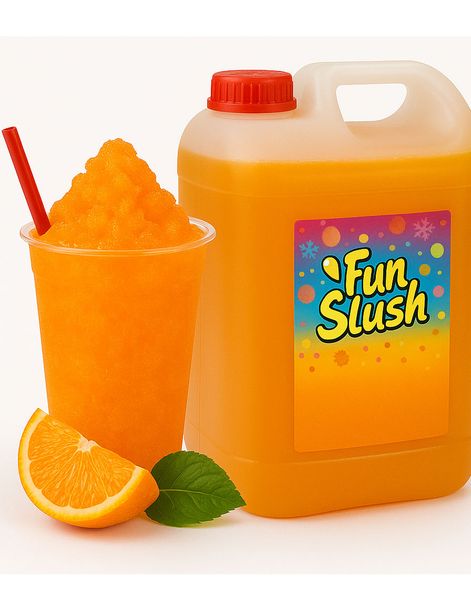 5 liter Appelsin Slush-Konsentrat - 30 liter Ferdig Popz Fun Slush