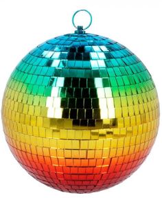 Regnbuefarget Discokule 20 cm