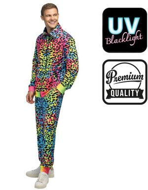 UV-Glow Fargerik Leopardmønstret Grilldress til Herre
