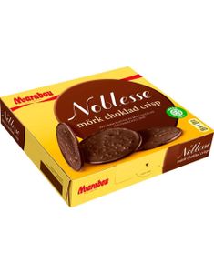 Marabou Noblesse Mørk - Tynne Runde Mørke Sjokoladeplater med Crisp 150 gram