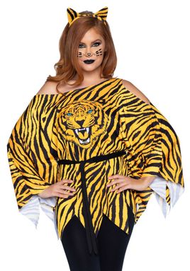 Tiger Poncho Sett til Dame - OneSize