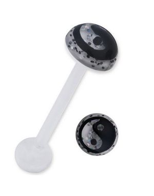 Ying Yang - Hvit og Svart Tungepiercing
