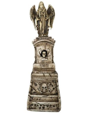Kjempestor Engel Statue med Animert Hodeskalle 172 cm