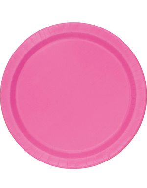 16 stk Rosa Papptallerkener 22 cm