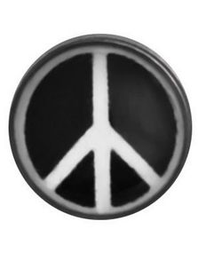 Peace Hvit/Sort - Dermal Anchor 4 mm Kule med 1,2 mm gjenger