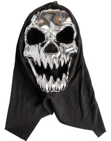 Sølvfarget Monstermaske med Hette