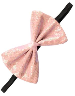 Rosa Glitrende Sløyfe/Bow Tie