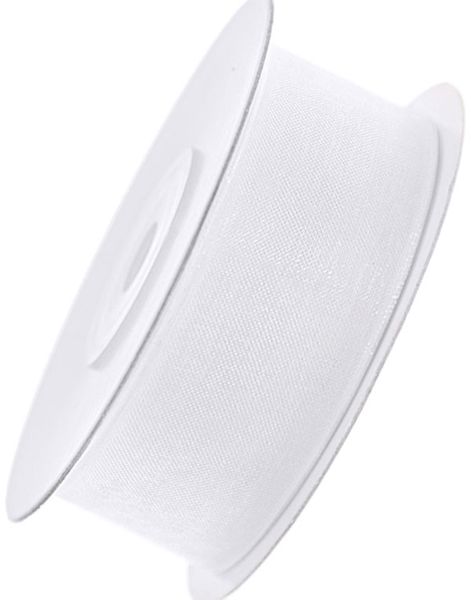 HVITT Chiffonbånd med Shimmer 25 meter x 25 mm