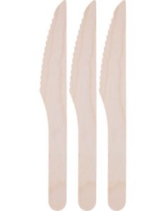 50 stk Miljøvennlige Kniver i Tre 16,5 cm