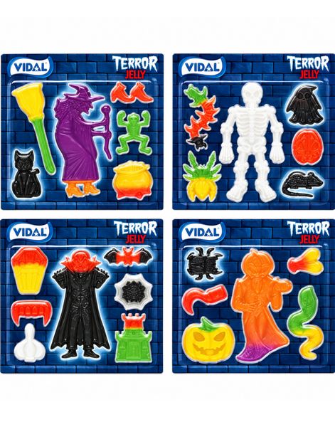 Vidal Terror Jelly - Assortert Gelegodteri med Skumle Motiver 66 gram