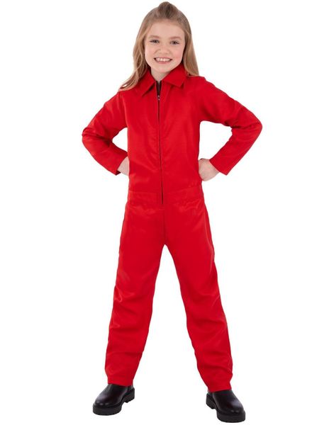 Rød Jumpsuit Kostyme til Barn