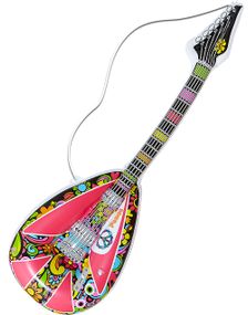 Oppblåsbar Hippiemønstret Mandolin - 105 cm
