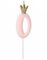 Velg Blant Tallene 0-9 - Rosa Kakelys med Gullkrone 9,5 cm