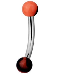 Magic Orange and Black Stone - 1.2 x 8 mm Øyenbrynspiercing