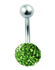 Disco Ball Navlepiercing - Sølvfarget/Grønn