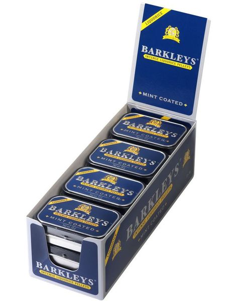 12 stk Barkleys Liquorice Pellets Mint Coated - Intense Små Lakrisdrops med Mintlag - Hel Eske