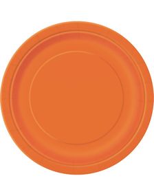16 stk Orange Papptallerkener 22 cm