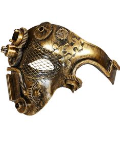 Half-Face Steampunk Gullfarget Maske