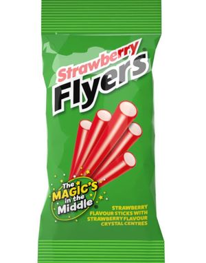 Maxilin Strawberry Flyers - Lakrisstenger med Jordbærfyll 75 gram