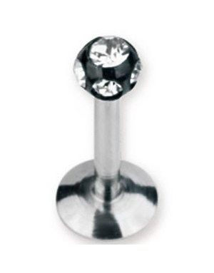 Diamond Ball Labret - Svart/Klar