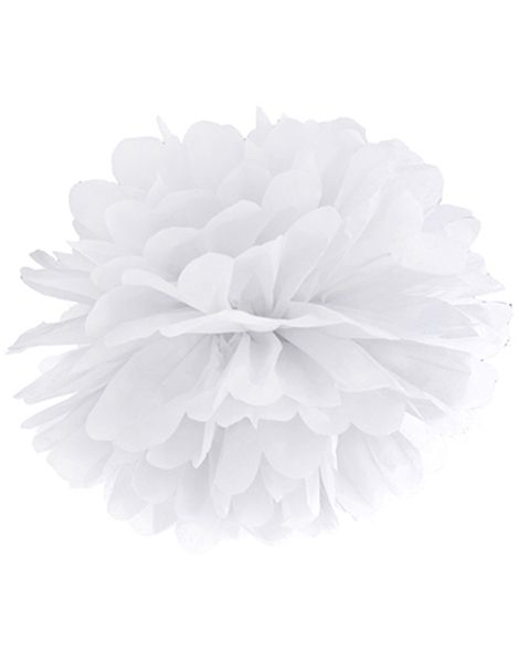 Hvit Pom Pom 25 cm