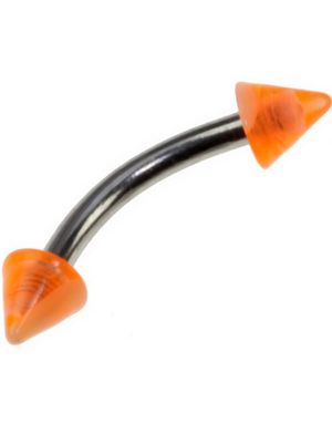 Orange Marble spikes 1.2 x 8 mm Øyenbrynspiercing