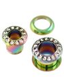Multi Farget Piercing Tunnel med Stener