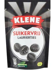1759190400_1Klene Lauriertjes Stevia - Sukkerfri Lakris Laurbærdrops 110 gram