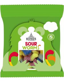 Sour Worms - Bonds of London 50 gram (UK)