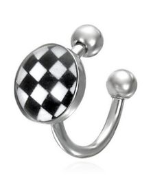 Øyenbrynspiercing med Sjakkmønster - 1,2 x 8 mm
