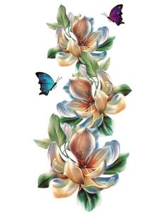 Flowers and Butterflies (Fake Tattoo)