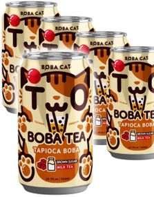 1780185600_124 stk Boba Cat Brown Sugar Milk Tea - Popping Bubble/Boba Tea - Helt Brett 24x315 ml (Taiwan)