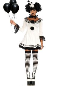 Pierrot Clown - Klovnekostyme til Dame