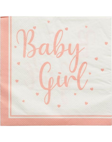 16 stk Baby Girl 3-Lags Servietter 33x33 cm