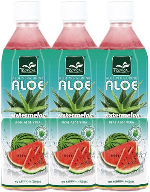20 stk Tropical Aloe Vera Vannmelon Leskedrikk 500 ml - Hel Eske