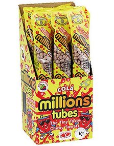 12 stk Millions Godteri-Tube med Colasmak - Hel Eske