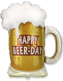 Happy Beer-Day - Ølglass Folieballong 68x65 cm