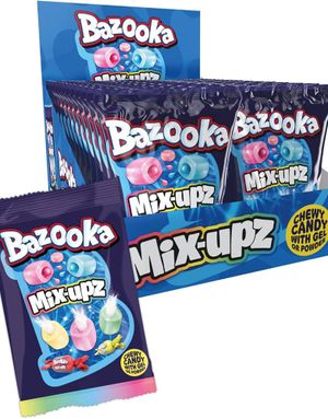 24 stk Bazooka Juicy Mix-Upz - Karameller med Pulver og Gelefyll - Hel Eske 1080 gram