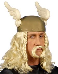 Blond Asterix/Viking Parykk med Bart