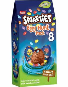 8 stk Melkesjokolade Egg Fylt med Smarties 140 gram