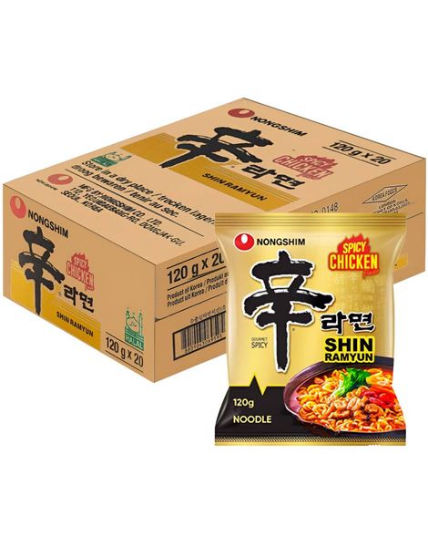 20 stk Nongshim Instant Shin Ramyun Spicy Chicken - Hel Eske 2,4 kg (Korea Import)