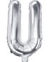 Sølvfarget Bokstavballonger A-Z - 35 cm
